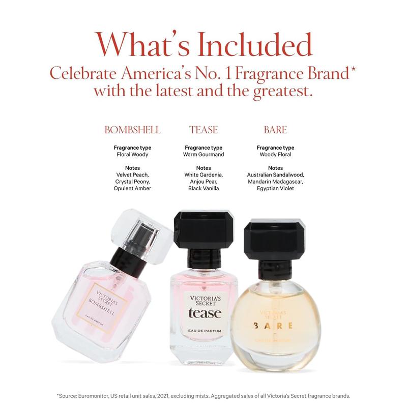 Conjunto de perfume para presente Victoria's Secret de 3 peças